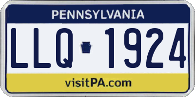 PA license plate LLQ1924