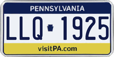 PA license plate LLQ1925
