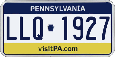 PA license plate LLQ1927