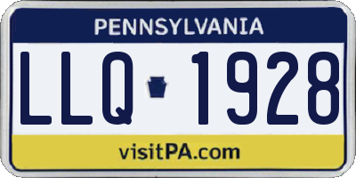 PA license plate LLQ1928
