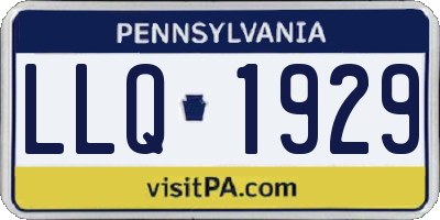 PA license plate LLQ1929