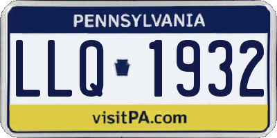 PA license plate LLQ1932