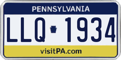 PA license plate LLQ1934