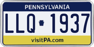 PA license plate LLQ1937