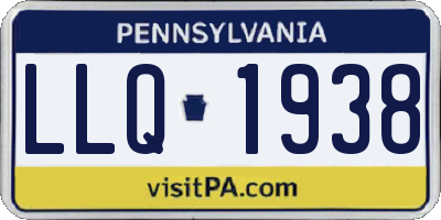 PA license plate LLQ1938