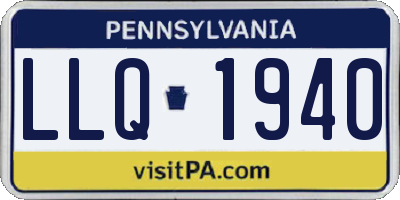 PA license plate LLQ1940