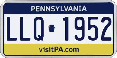 PA license plate LLQ1952