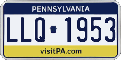 PA license plate LLQ1953