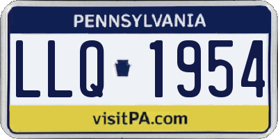 PA license plate LLQ1954