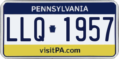 PA license plate LLQ1957