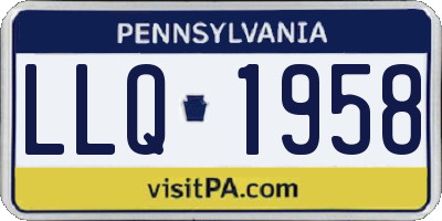 PA license plate LLQ1958