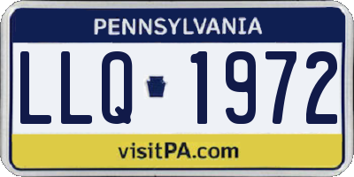 PA license plate LLQ1972