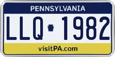PA license plate LLQ1982