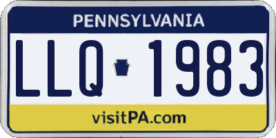 PA license plate LLQ1983