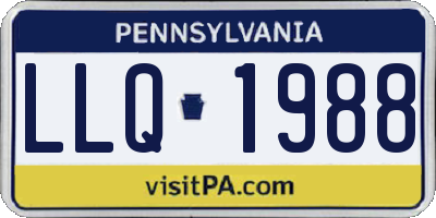 PA license plate LLQ1988