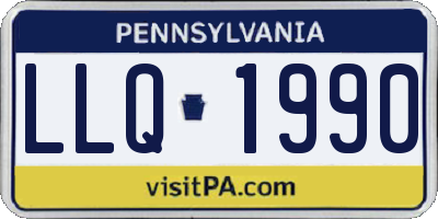 PA license plate LLQ1990