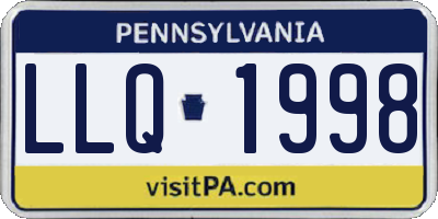 PA license plate LLQ1998