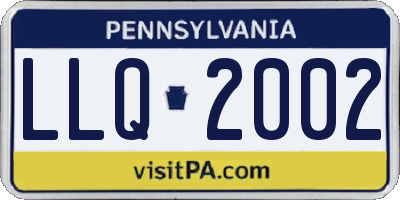 PA license plate LLQ2002