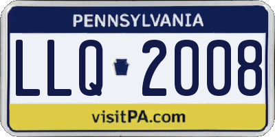 PA license plate LLQ2008