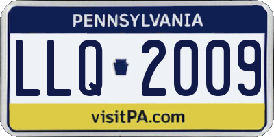 PA license plate LLQ2009