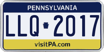 PA license plate LLQ2017