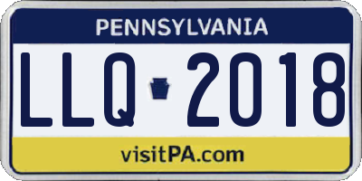 PA license plate LLQ2018