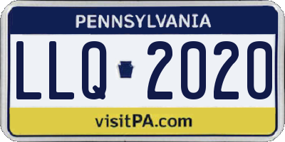 PA license plate LLQ2020