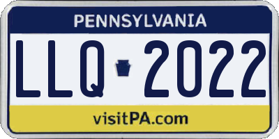 PA license plate LLQ2022