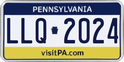 PA license plate LLQ2024