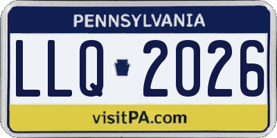 PA license plate LLQ2026