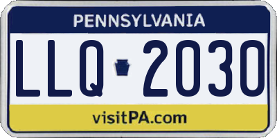PA license plate LLQ2030