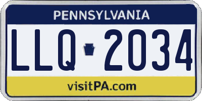 PA license plate LLQ2034