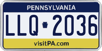 PA license plate LLQ2036