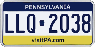 PA license plate LLQ2038