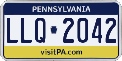 PA license plate LLQ2042