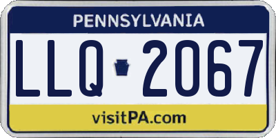PA license plate LLQ2067