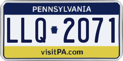 PA license plate LLQ2071