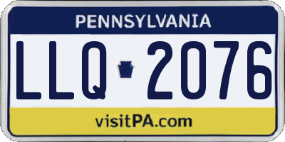 PA license plate LLQ2076