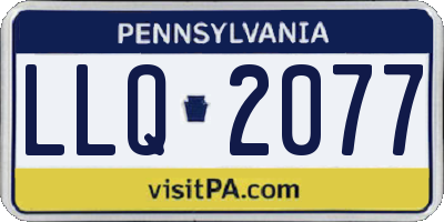 PA license plate LLQ2077