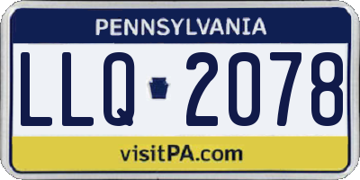 PA license plate LLQ2078