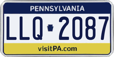 PA license plate LLQ2087