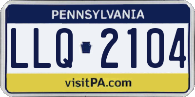 PA license plate LLQ2104