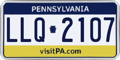 PA license plate LLQ2107