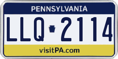 PA license plate LLQ2114