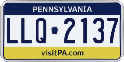 PA license plate LLQ2137