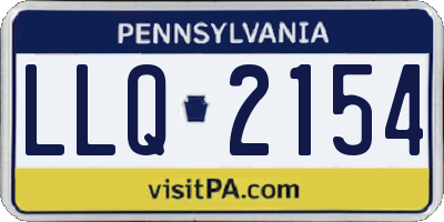PA license plate LLQ2154