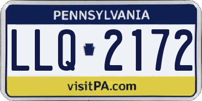 PA license plate LLQ2172