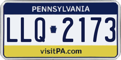 PA license plate LLQ2173