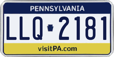 PA license plate LLQ2181