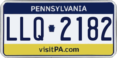 PA license plate LLQ2182